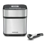 Klein kruislapper ijsmachine met roestvrijstalen behuizing en digitale bedieningspaneel.