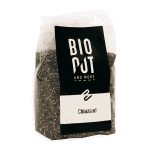 Rauwe Chiazaad in transparante verpakking met label BIO PUIT en tekst.
