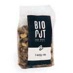 Biologische energy granola mix in transparante verpakking