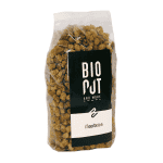 Kwalitatieve biologische golden goji bessen in een herbruikbare verpakking.