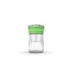 Cheese maker 4_optimized (1) Vaas voor yoghurt met groene deksel en transparant glas.