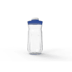 Plastic yoghurt drink bottle with blue lid