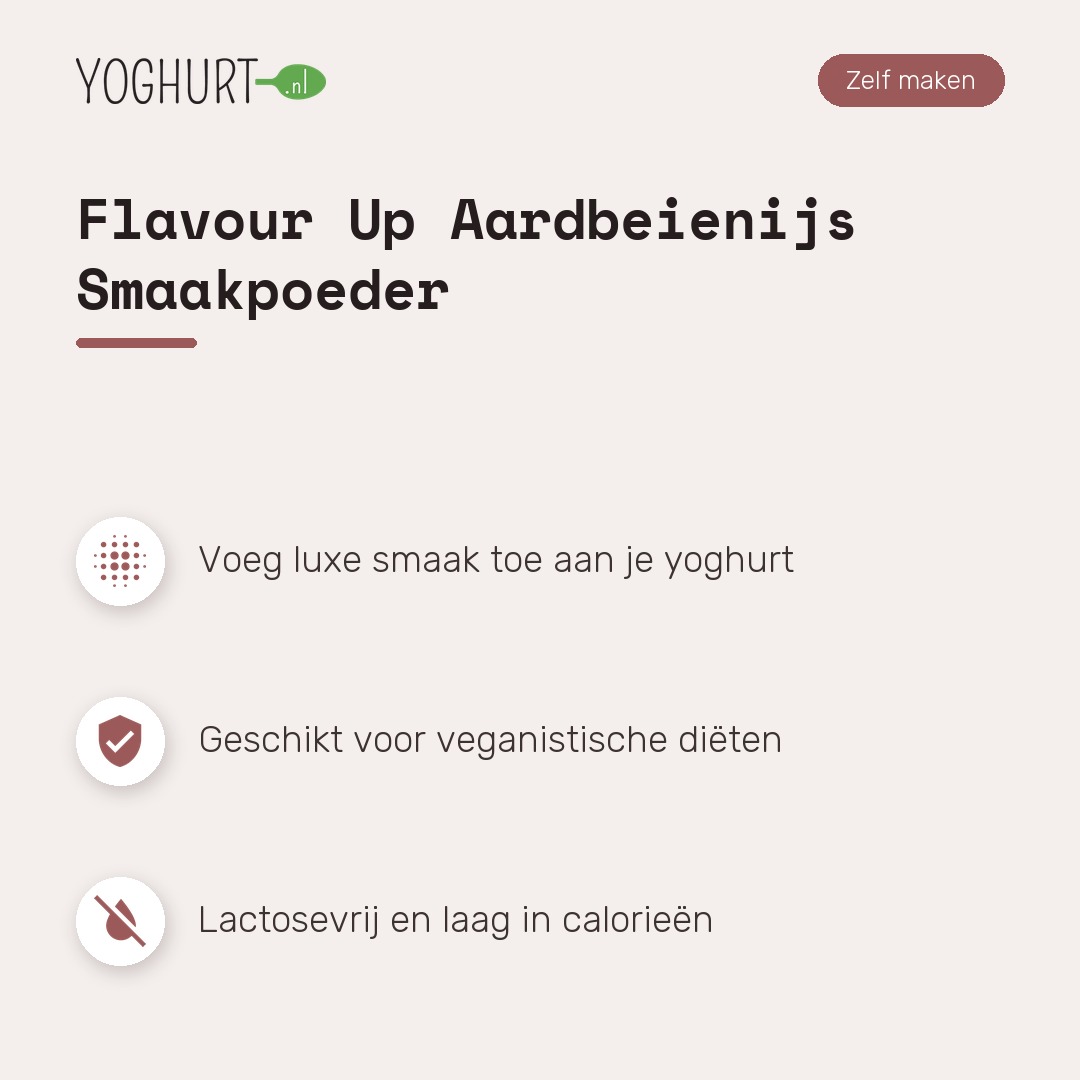 Flavour Up Aardbeienijs Smaakpoeder – Kenmerken · tegel A