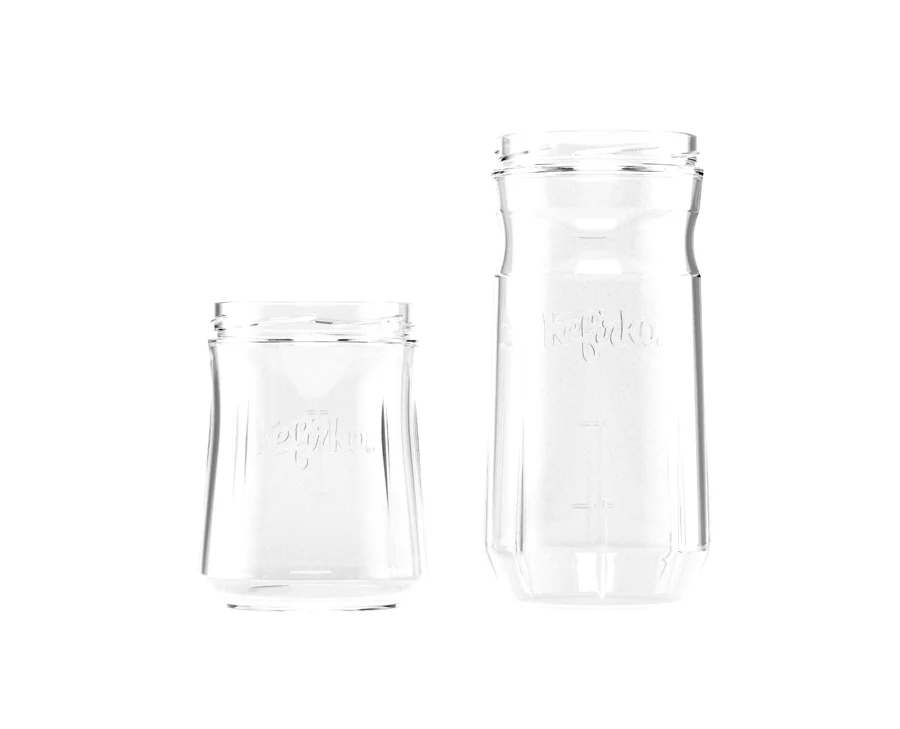 Glazen potten van KefirKo in 900 ml en 1,4 l