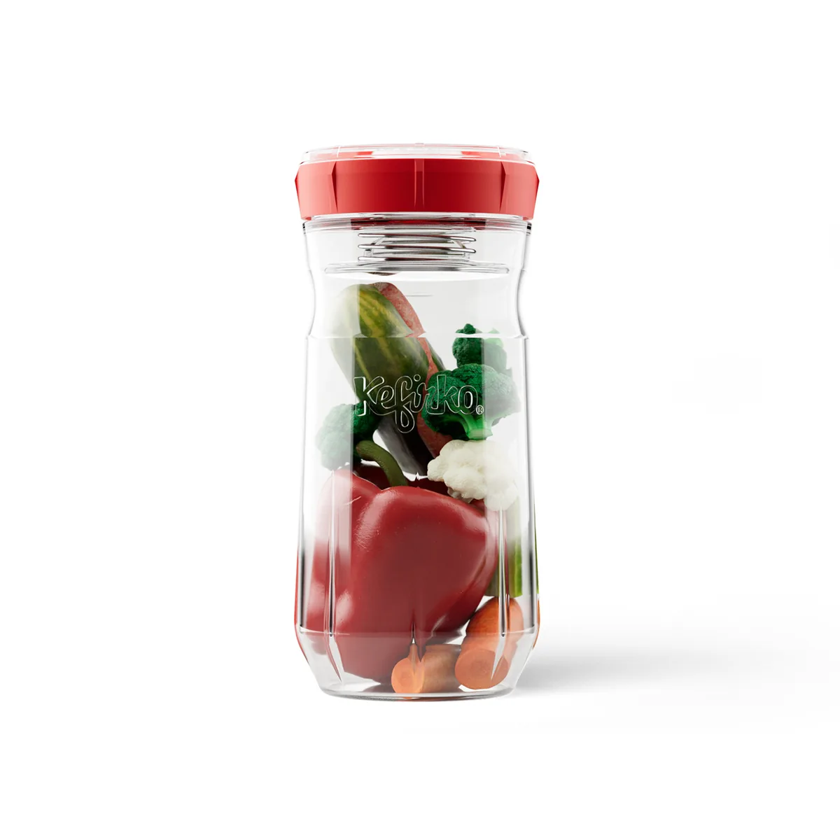 KefirKo Veggie Fermenter 1,4 l gevuld met groenten